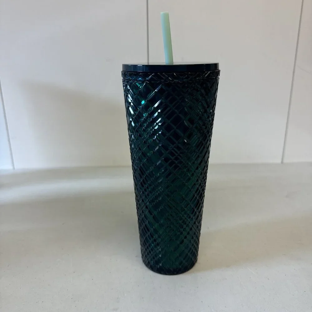 Starbucks‎ Teal Turquoise Jewel Cold Cup Tumbler 24oz Venti  2021 Holiday